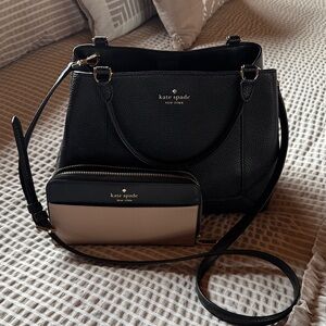 Kate Spade Black and Cream Shoulder Bag Set